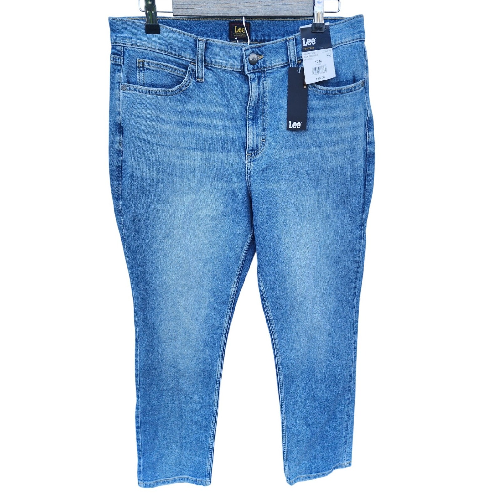 Lee Heritage Slim Straight Jeans Vibrant Mid Blue Wash 12m 112353250 New